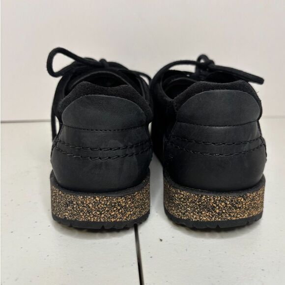 Birkenstock Honnef Low Black Leather Suede Cork Shoes Sneakers - Picture 9 of 10